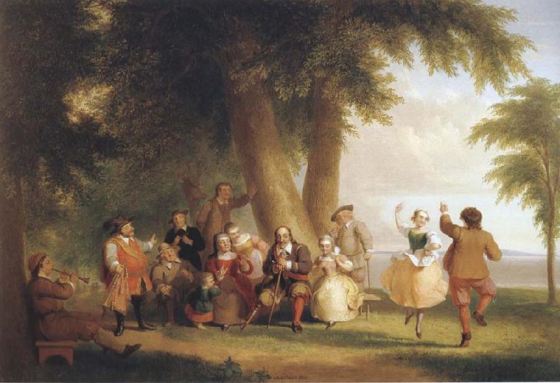 Asher Brown Durand Dance on the battery in the Presence of Peter Stuyvesant oil painting picture